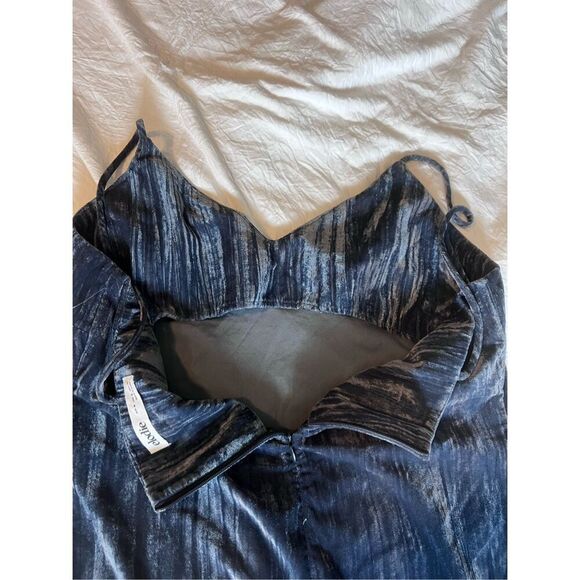 Elodie Velvet Blue slate slip dress strappy mini - Picture 3 of 4